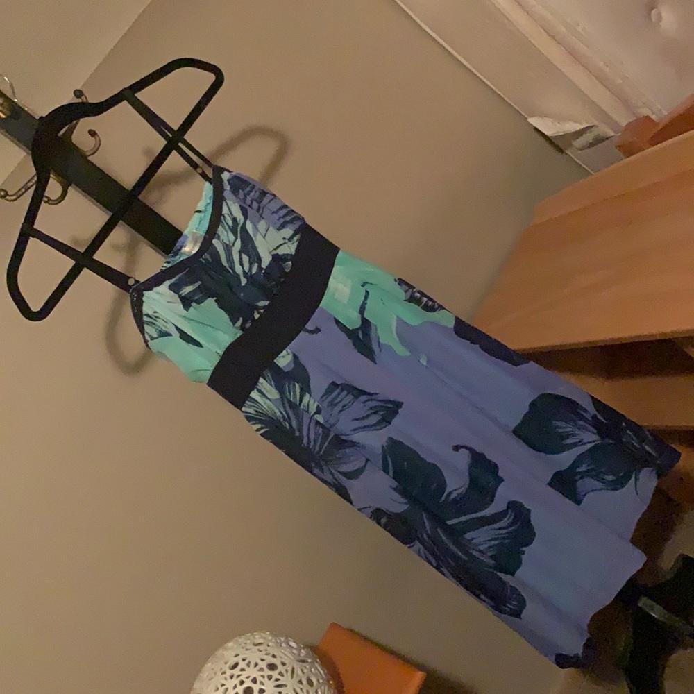 Beautiful blues and teals spaghetti strap dress